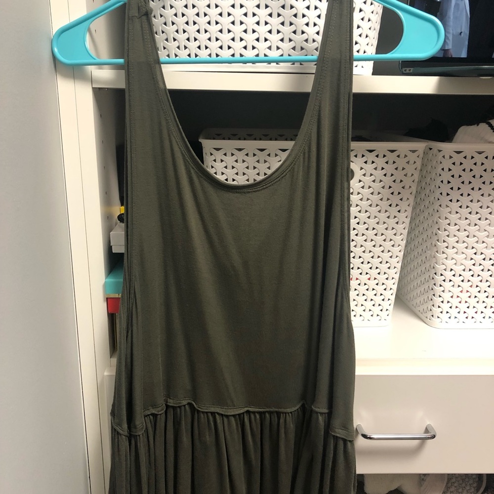 Green loose fitting tank.